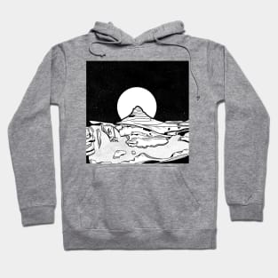 Black and white mountain landscape Hoodie